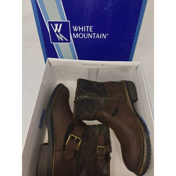 White Mountain Womens Carlin Brown Ankle Boots 6M - Picture 4 of 8